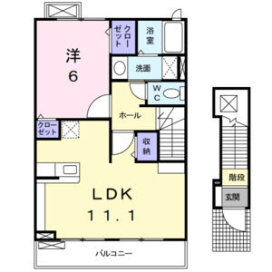 1LDK 間取り図