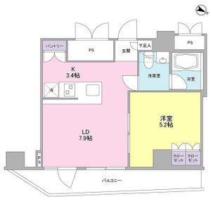 1LDK 間取り図