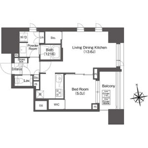 1LDK 間取り図