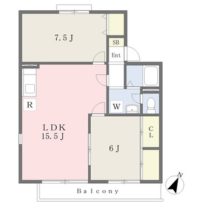 2LDK 間取り図