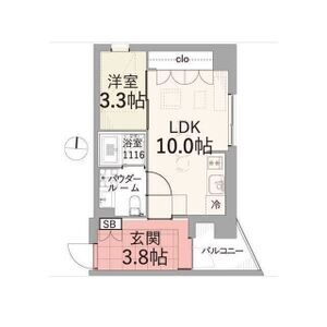 1LDK 間取り図