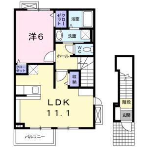 1LDK 間取り図