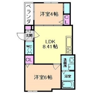 2DK 間取り図