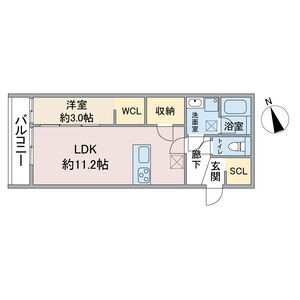 1LDK 間取り図