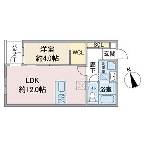 1LDK 間取り図