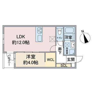 1LDK 間取り図