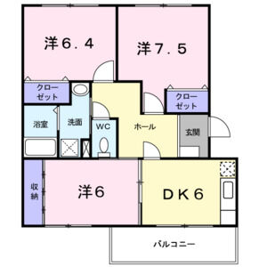 3DK 間取り図