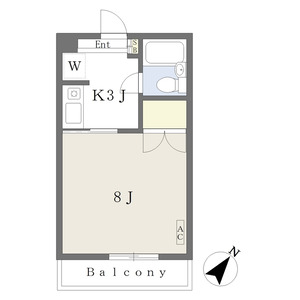 1K 間取り図
