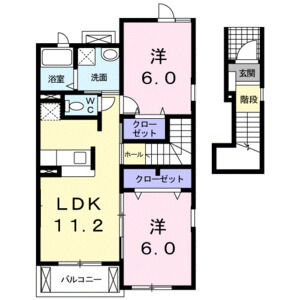 2LDK 間取り図