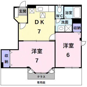 2DK 間取り図