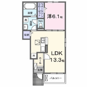1LDK 間取り図