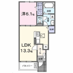 1LDK 間取り図
