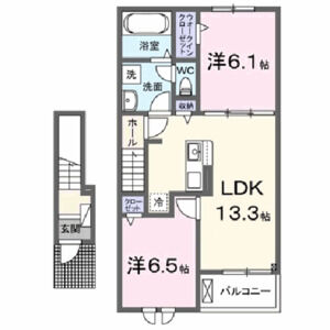 2LDK 間取り図