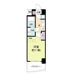 1K 間取り図