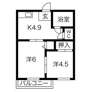 2DK 間取り図