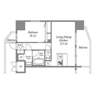 1LDK 間取り図