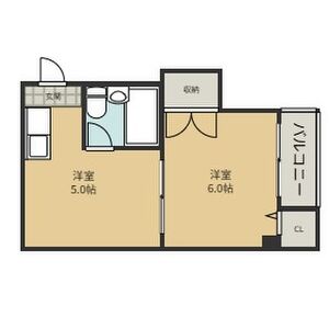 1DK 間取り図