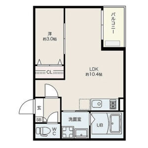 1LDK 間取り図