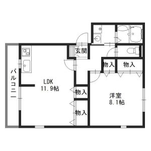 1LDK 間取り図