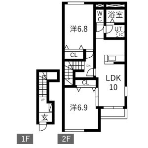 2LDK 間取り図
