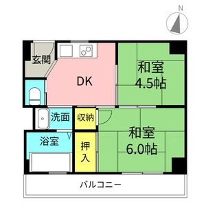2DK 間取り図