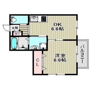 1DK 間取り図