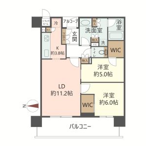 2LDK 間取り図