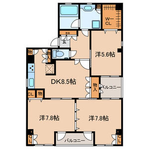 3DK 間取り図