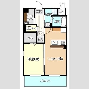 1LDK 間取り図