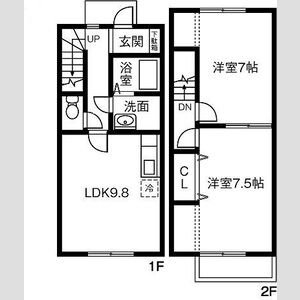 2LDK 間取り図