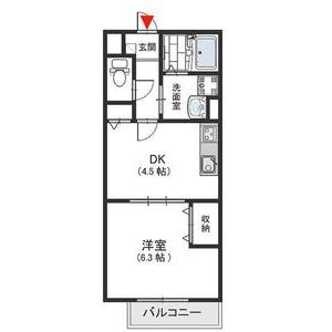 1DK 間取り図