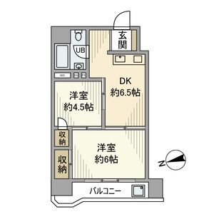2DK 間取り図