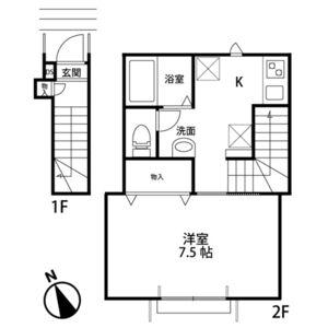 1K 間取り図