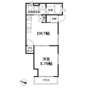 1DK 間取り図