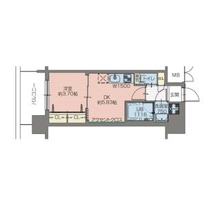 1DK 間取り図