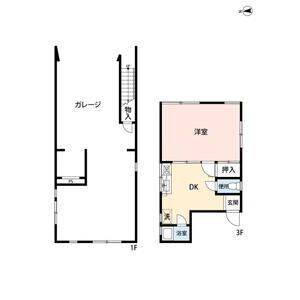 1DK 間取り図