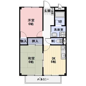 2DK 間取り図