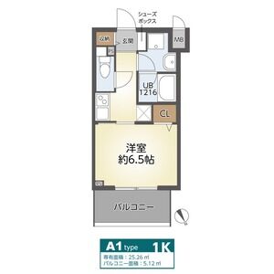 1K 間取り図
