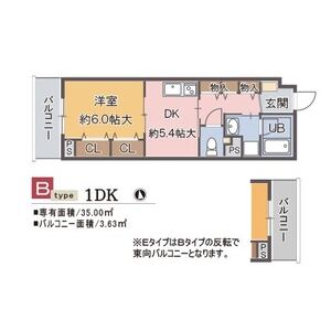 1DK 間取り図