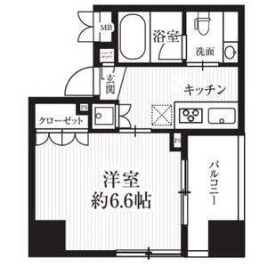 1K 間取り図