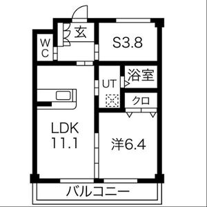 1LDK 間取り図