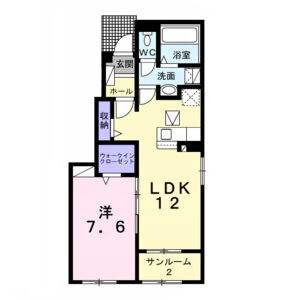 1LDK 間取り図