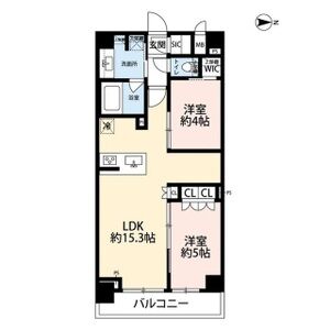 2LDK 間取り図