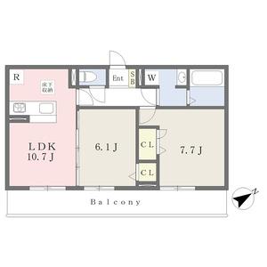 2LDK 間取り図