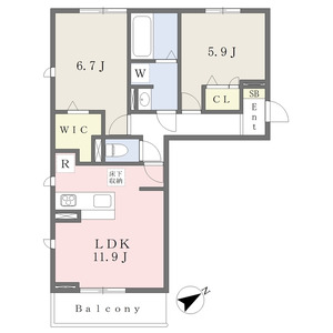 2LDK 間取り図