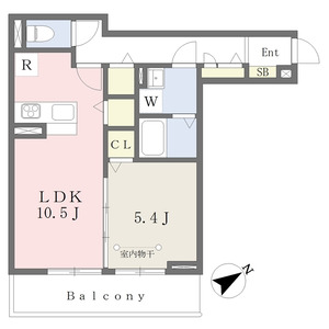 1LDK 間取り図