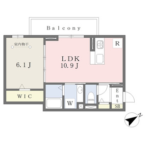 1LDK 間取り図