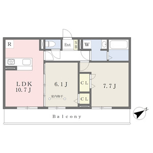 2LDK 間取り図