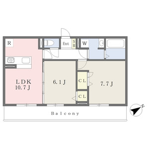 2LDK 間取り図