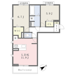 2LDK 間取り図